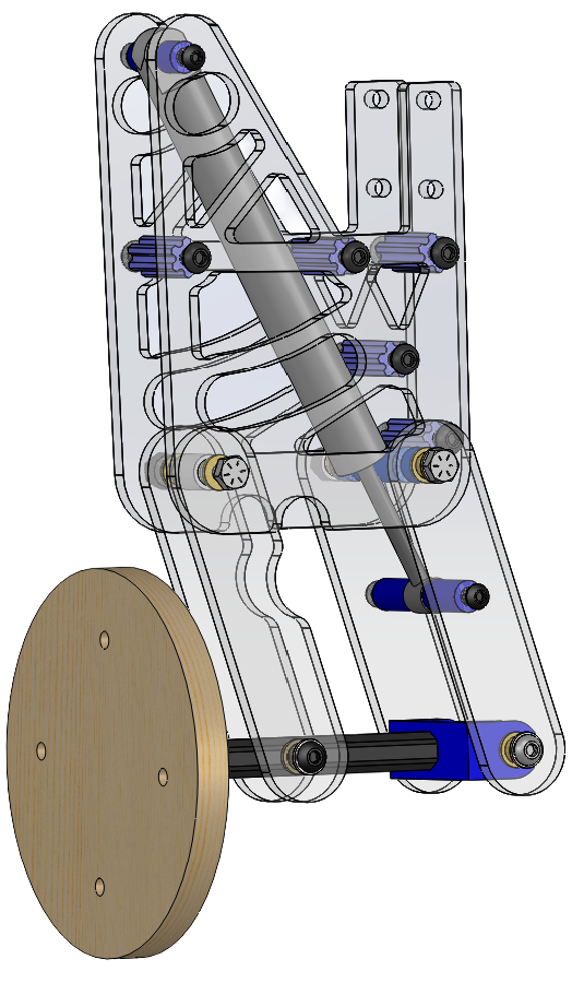 Angled CAD view of final gravity claw module