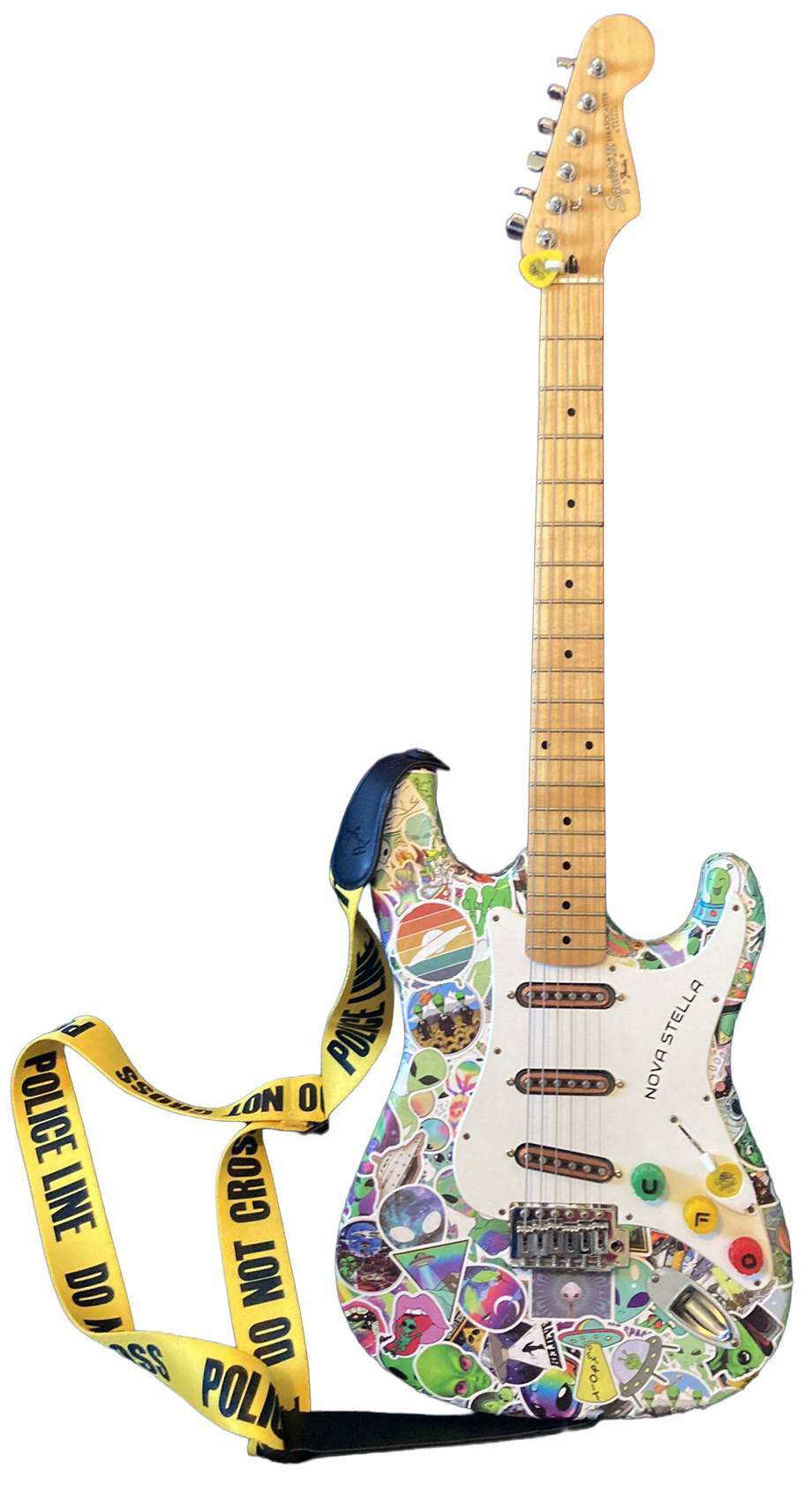 Front view of Nova Stella custom Stratocaster