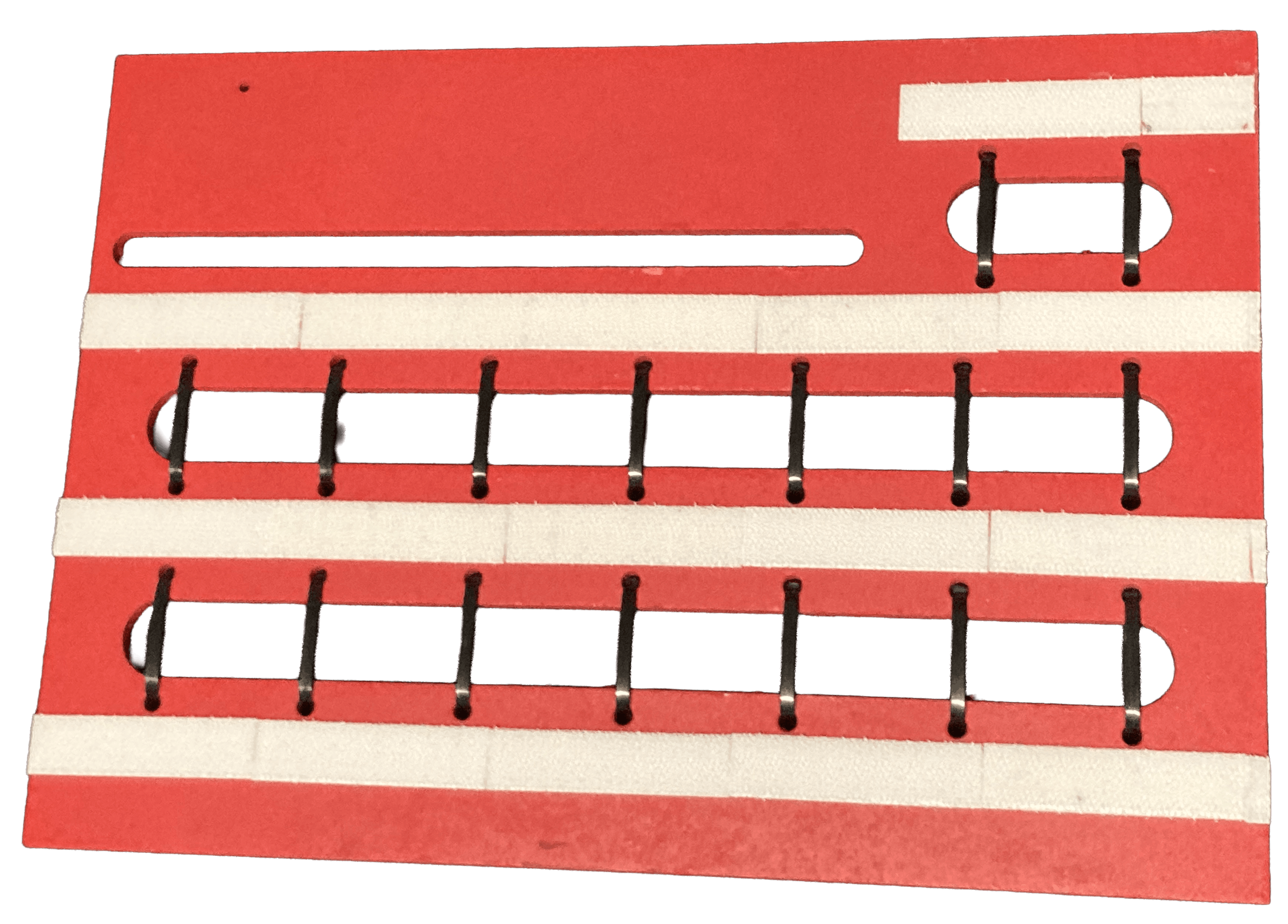 Top view of the empty custom pedalboard