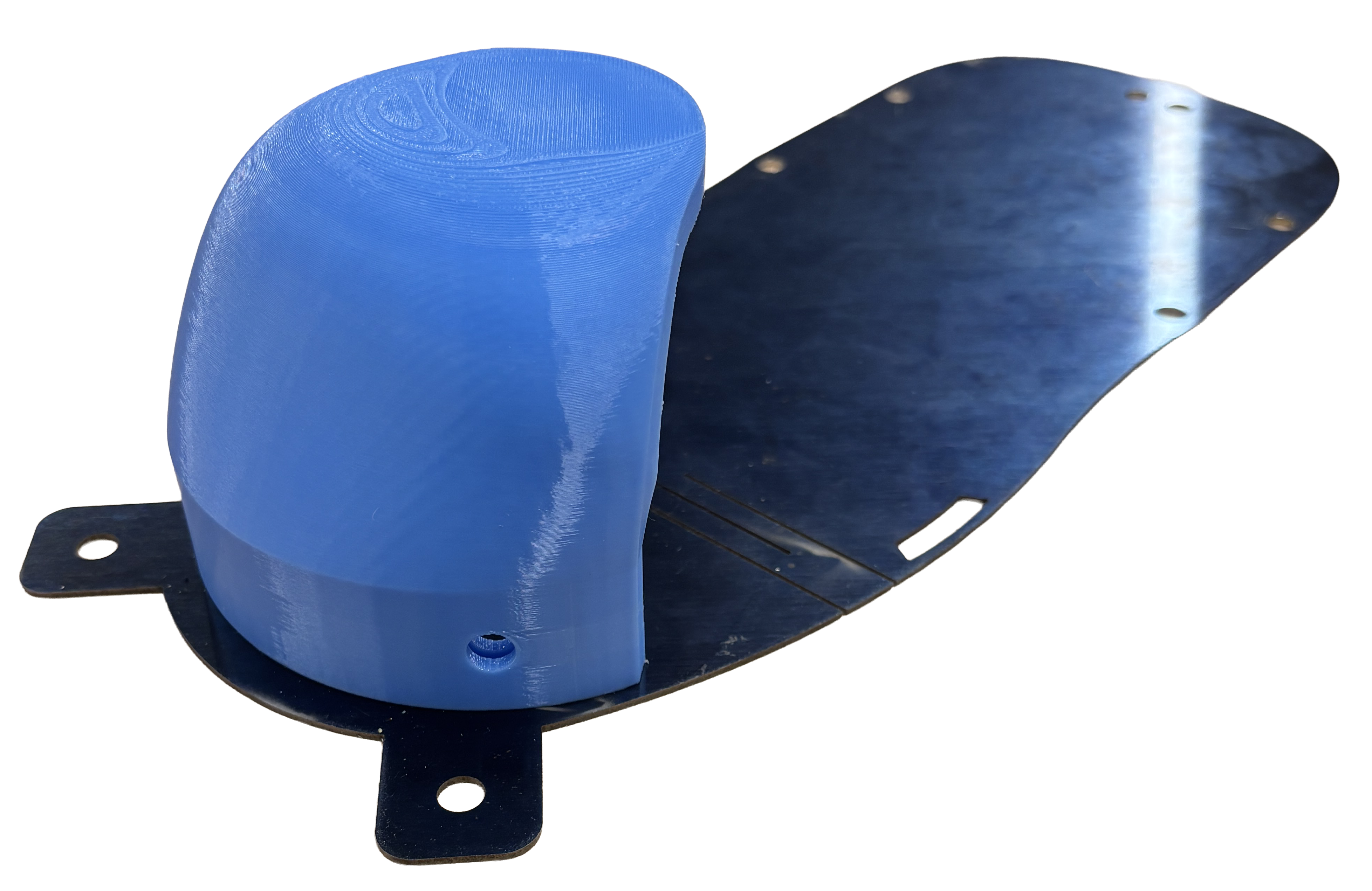Fabricated EVE foot with spring steel base plate and 3D printed toe cap